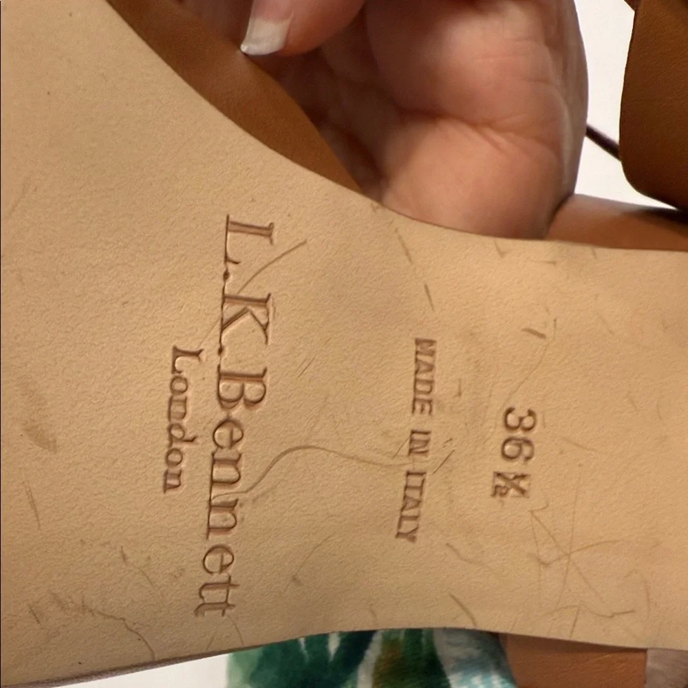 LK Bennett Tabitha Brown Block Heel leather Sandals size 61/2